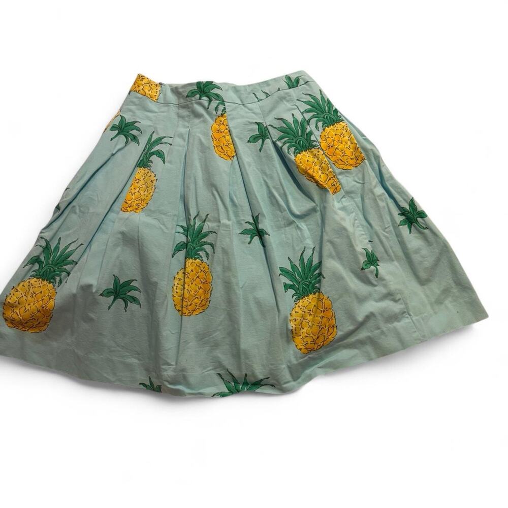 Talbots 8p pleated, lined cotton full skirt, zipper